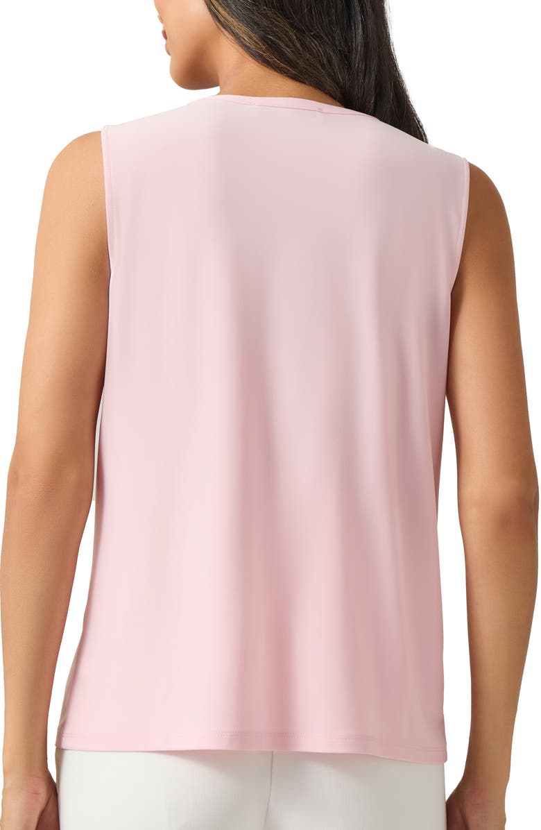 KASPER Jewel Neck Pleated Sleeveless Top, Alternate, color,