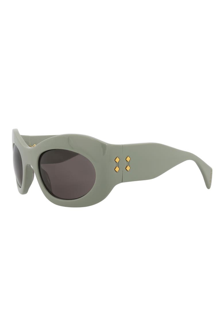55mm Novelty Cat Eye Sunglasses, Alternate, color, GREEN GREEN GREY