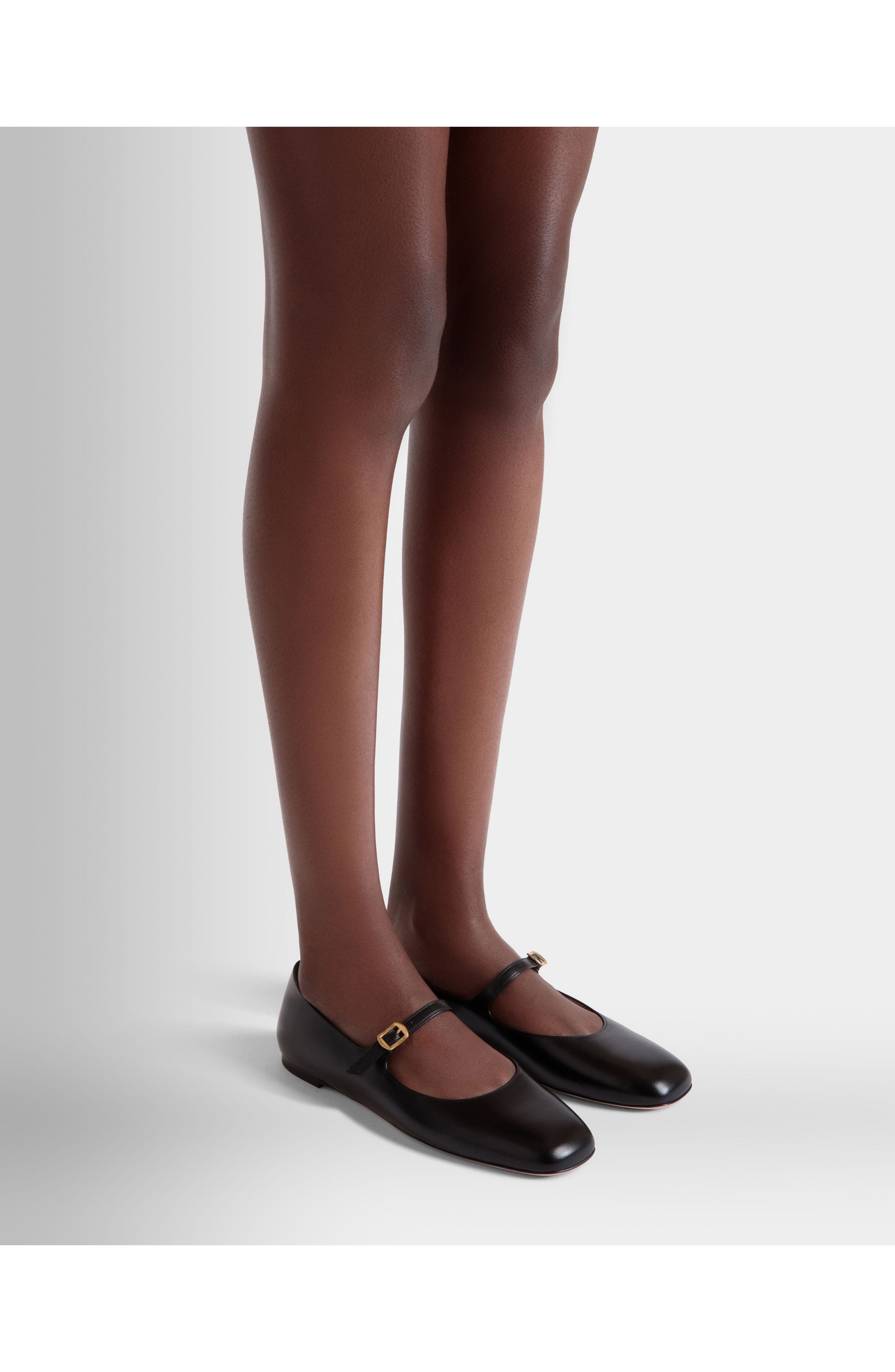 Bally rina Flat in Calf Leather with Leather Lining, Alternate, color, Black