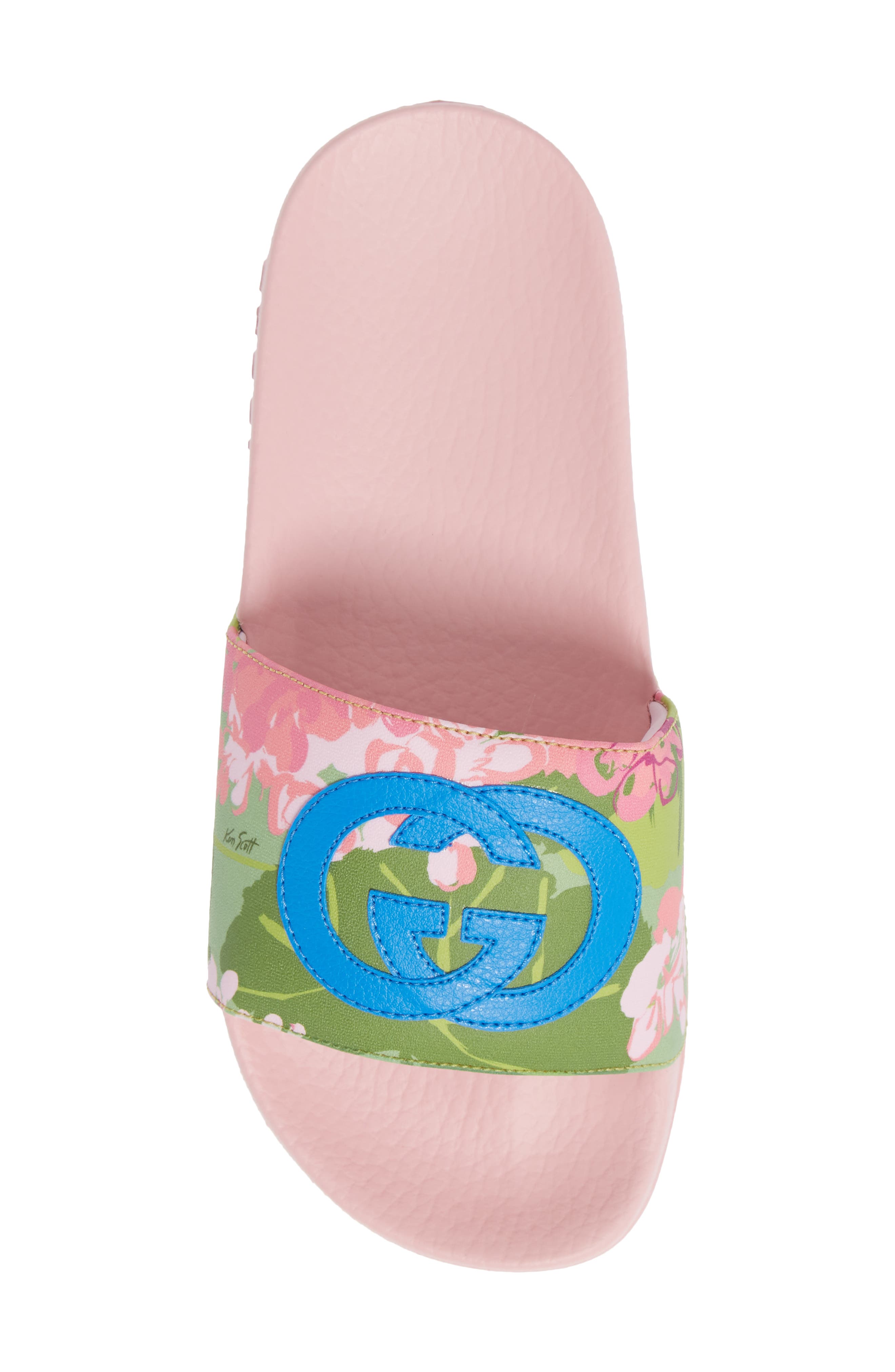 Gucci x Ken Scott Pursuit Floral Print Slide Sandal, Alternate, color, 