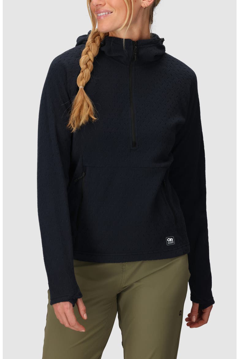 Trail Mix XT Fleece Half Zip Hoodie, Main, color, BLACK