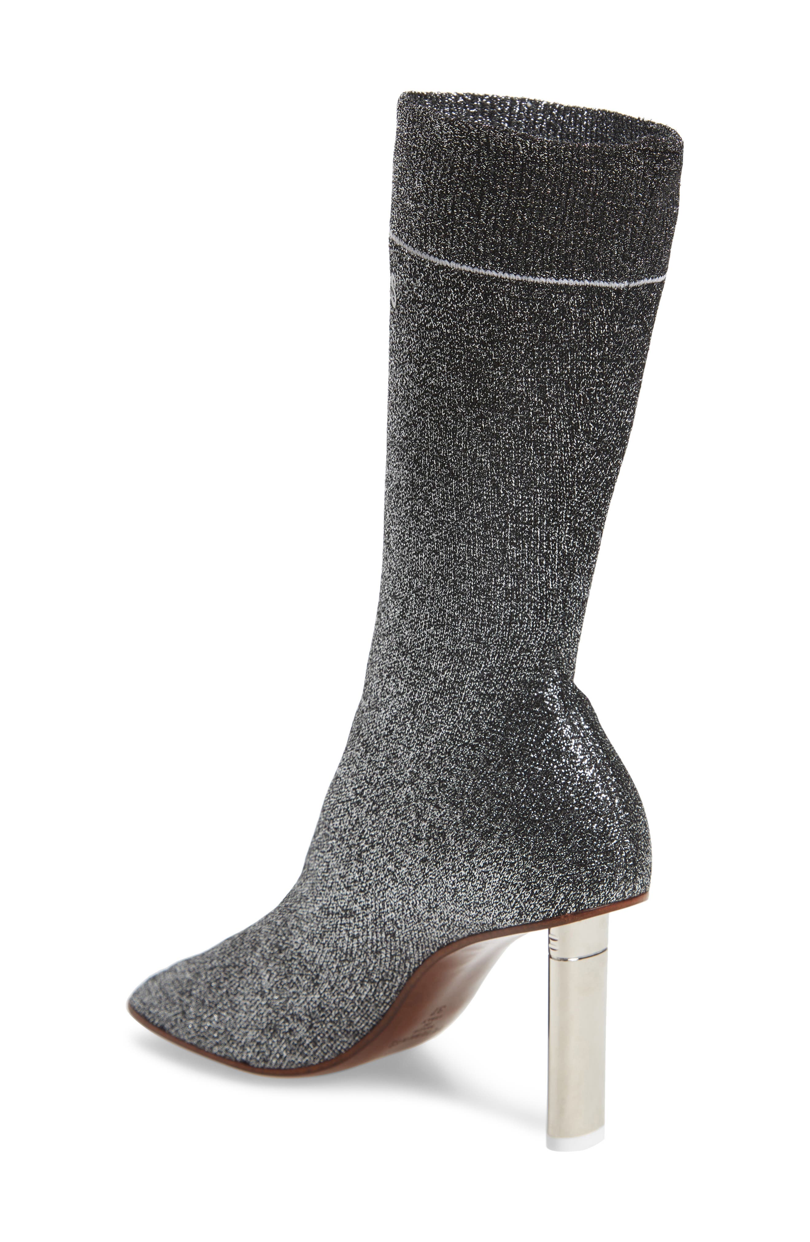 Lurex Sock Boot, Alternate, color, SILVER/SILVER HEEL - 814
