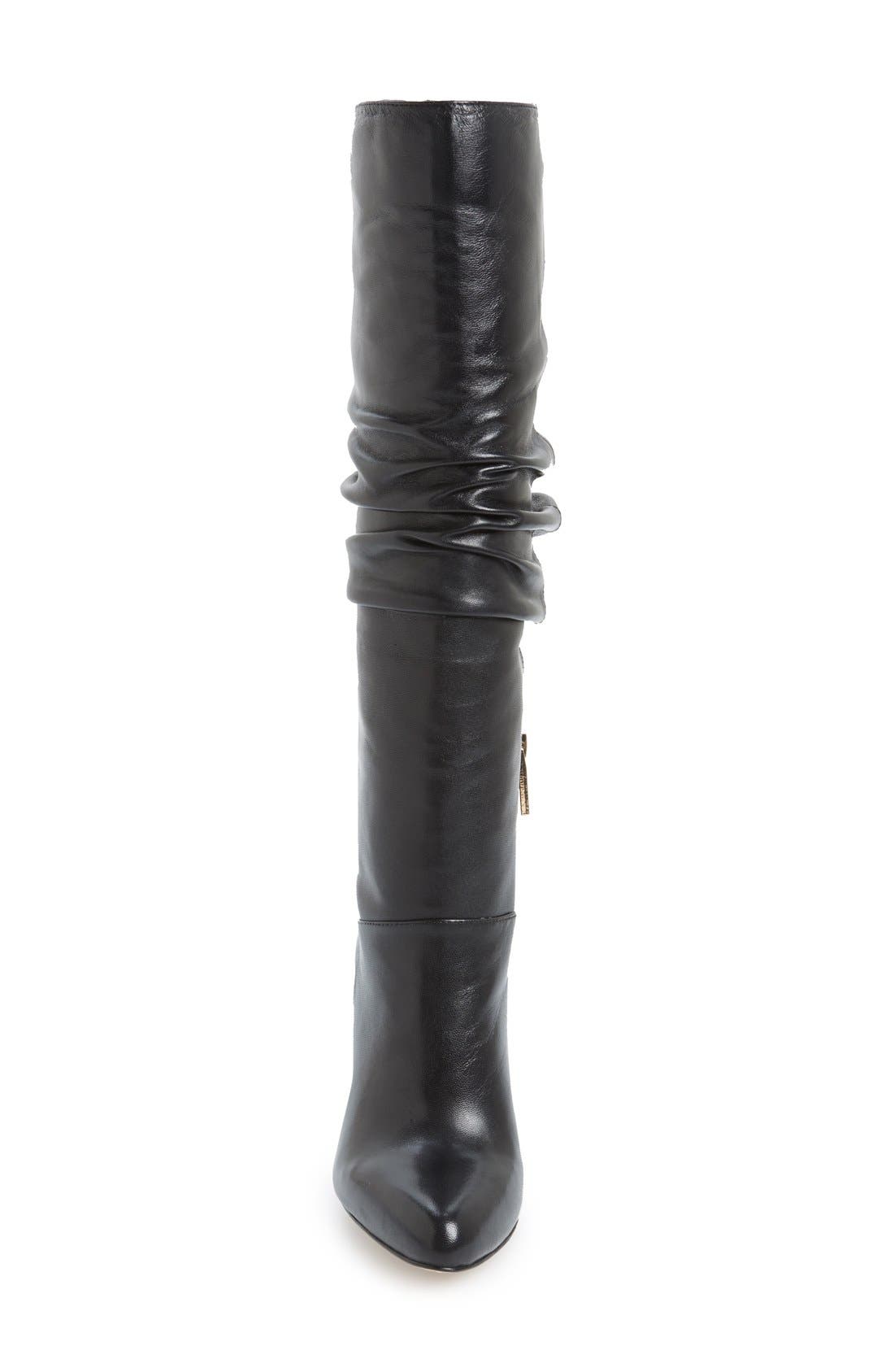 'Sallie' Tall Boot, Alternate, color, BLACK LEATHER