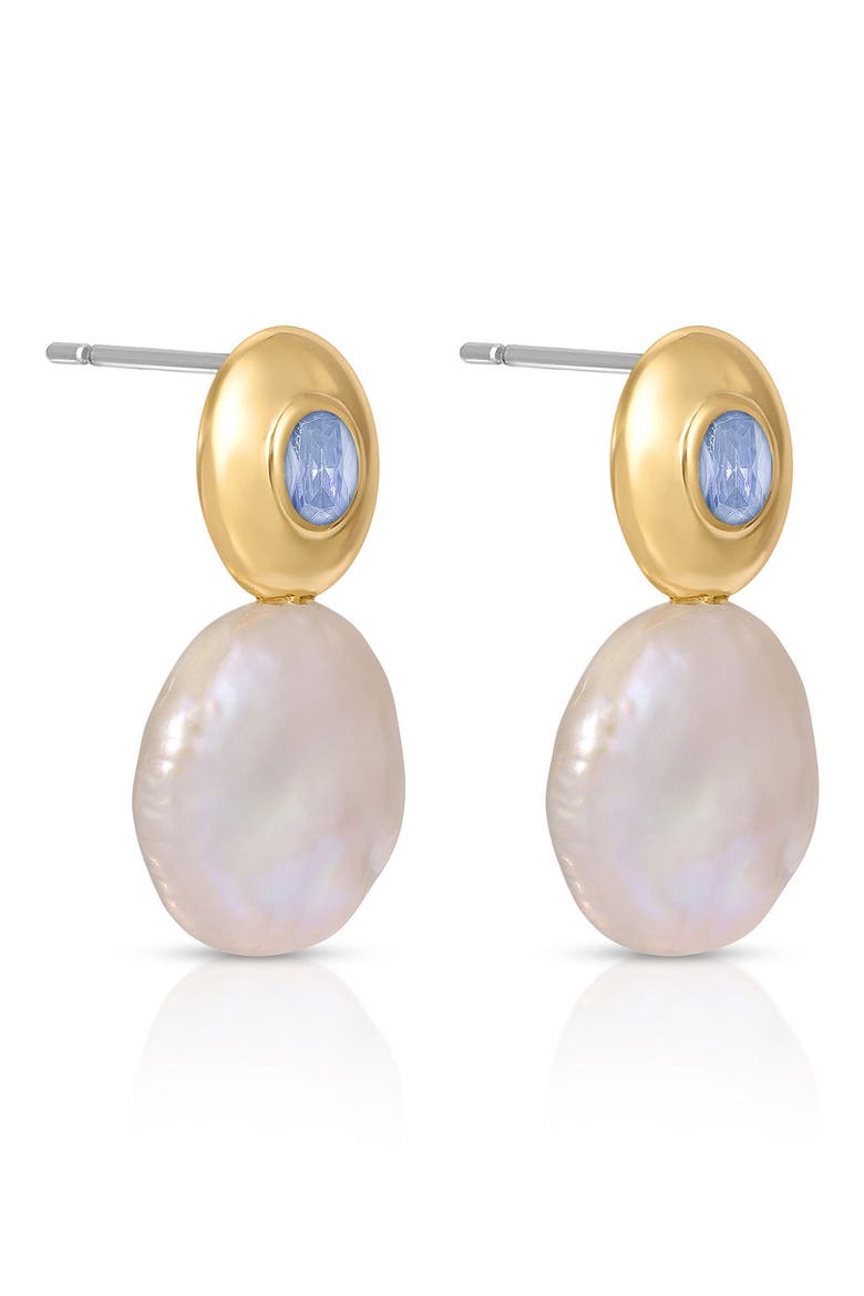 Majestic Freshwater Pearl Drop Earrings, Alternate, color, BLUE