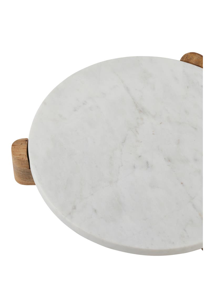 Marble & Wood Tray, Alternate, color, WHITE