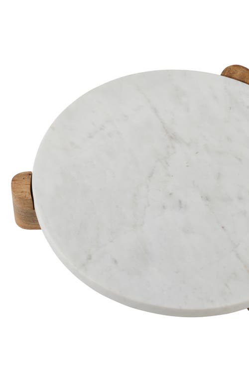 Renwil Marble & Wood Tray In White