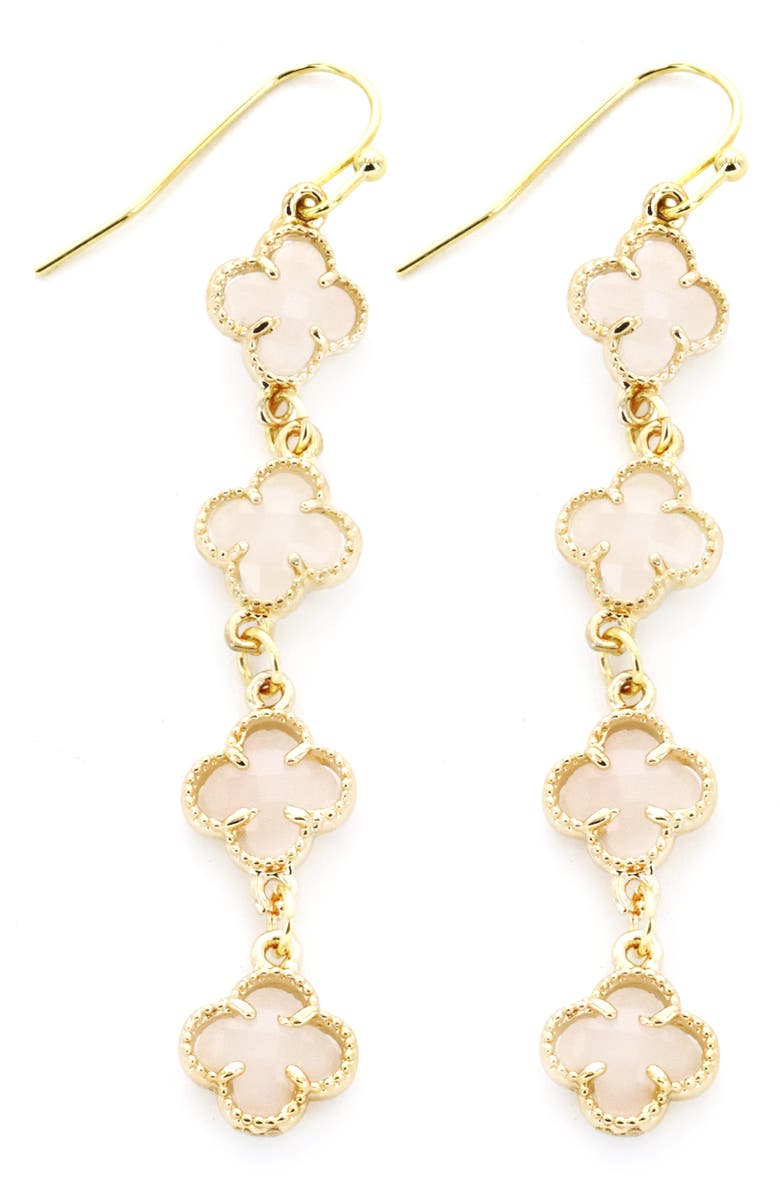 Panacea Clover Linear Earrings, Main, color, 