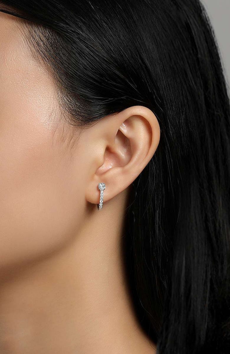 Lafonn Laffon Simulated Diamond Huggie Hoop Earrings, Alternate, color,
