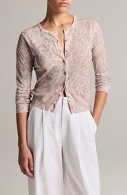 Vince Print Lace Cardigan