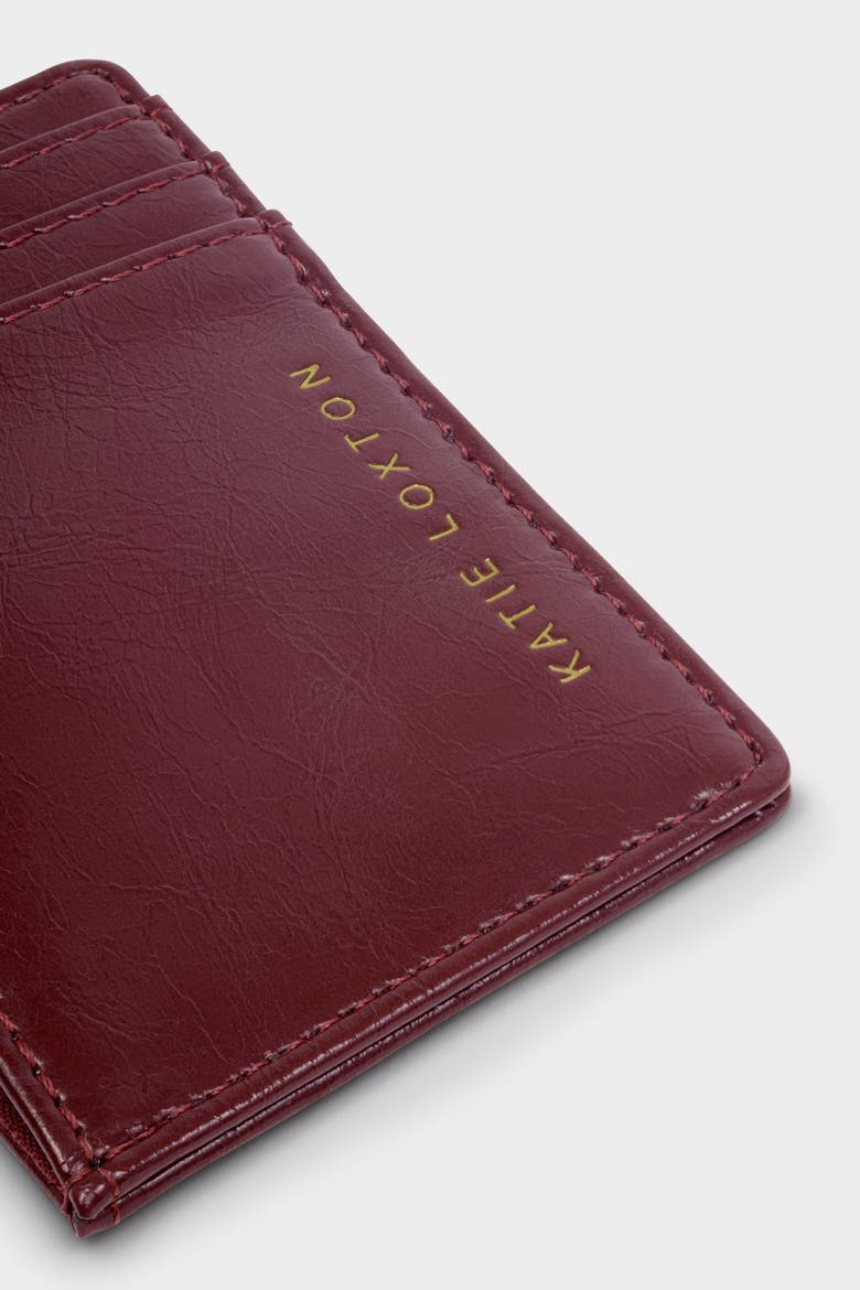 Laila Patent Crackle Card Holder, Alternate, color, RED