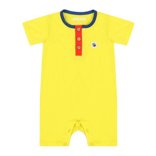 Mixed Up Clothing Suave Baby Romper In Blazing Yellow
