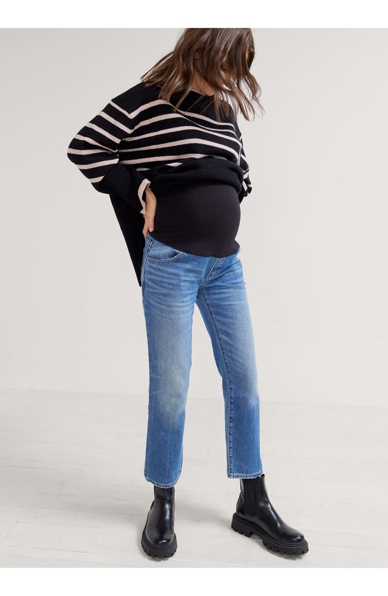 HATCH The Over The Bump Straight Maternity Jean, Alternate, color, Indigo