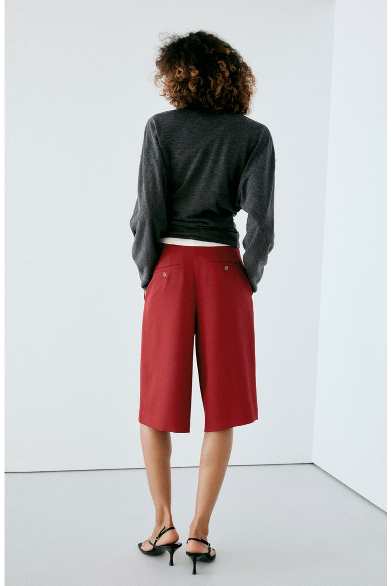 Straight Leg Bermuda Shorts, Alternate, color, DARK ORANGE