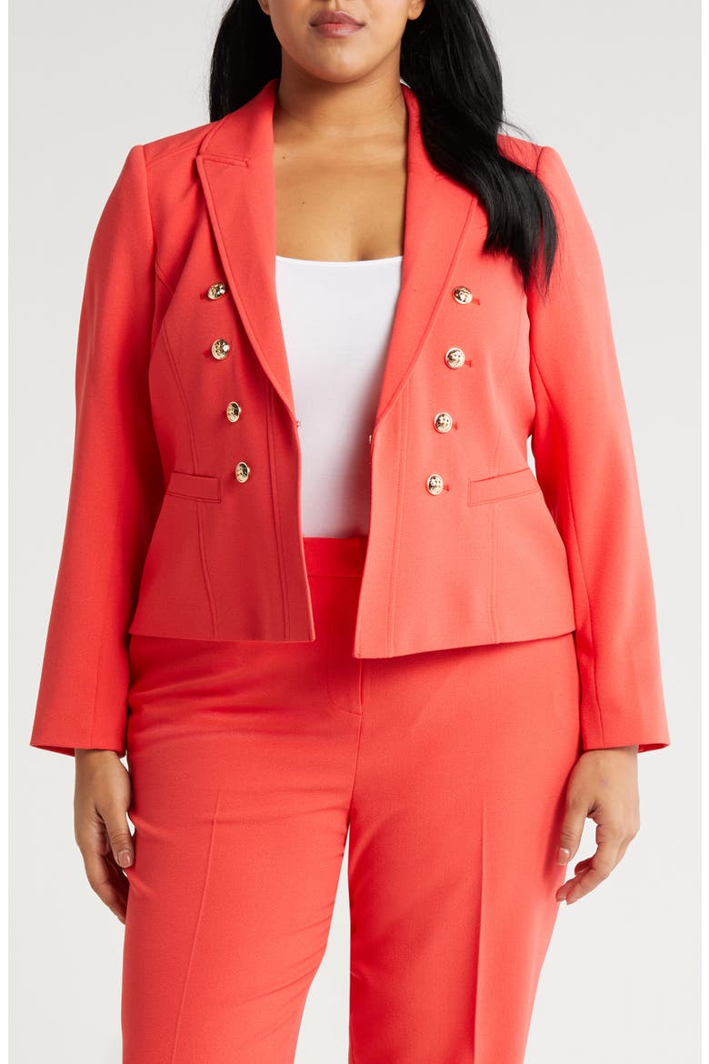 Faux Double Breasted Blazer, Main, color, GRENADINE