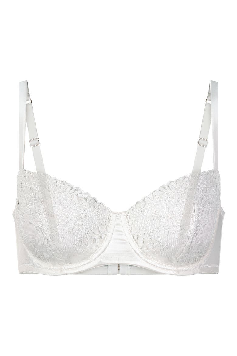 Amoureuse Embroidered Lace Underwire Bra, Alternate, color, WHITE