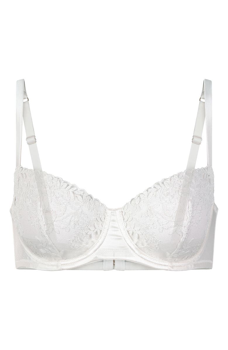 Huit Amoureuse Embroidered Lace Underwire Bra, Alternate, color, White