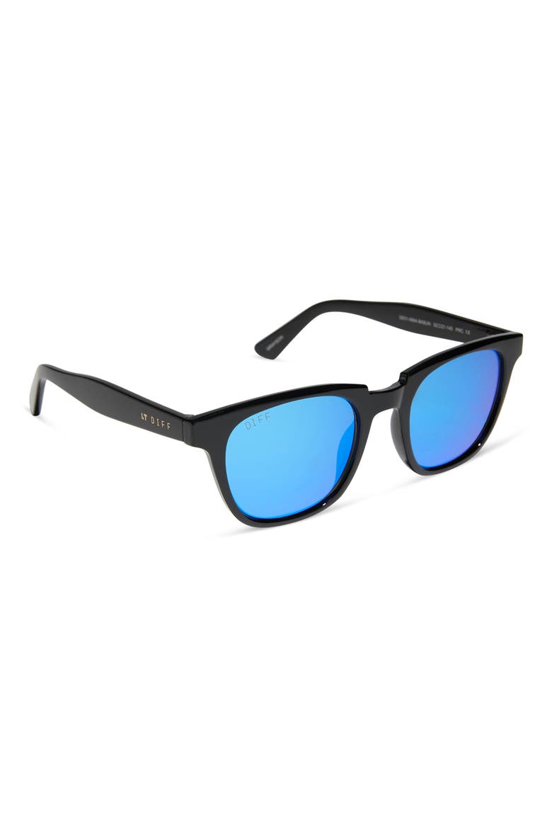 Grayson 51mm Square Sunglasses, Alternate, color, BLACK BLUE MIRROR