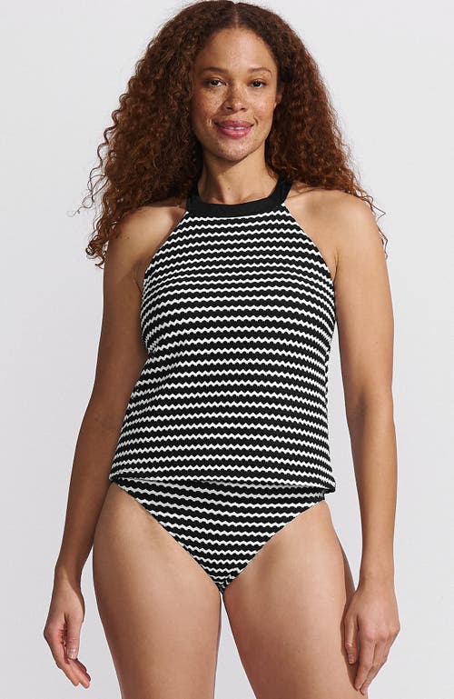 LANDS' END LANDS' END CROCHET HIGH NECK TANKINI TOP