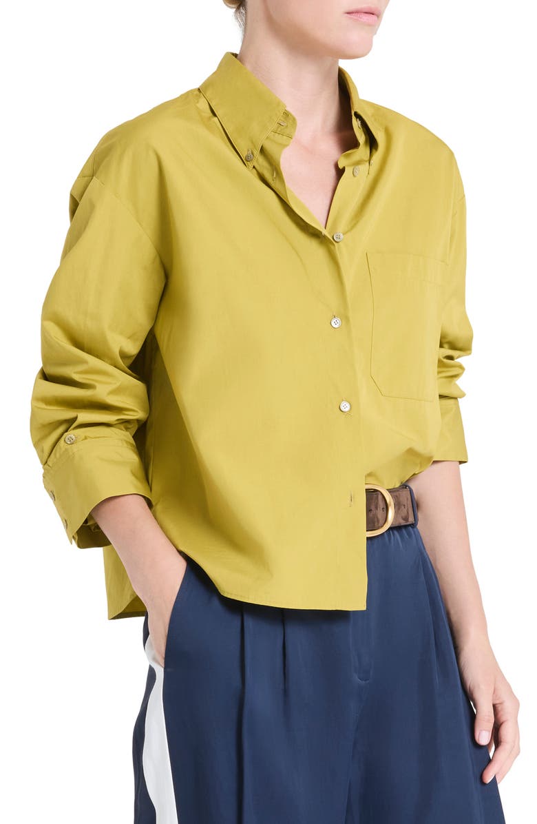 TWP J.D. Cotton Button-Down Shirt, Alternate, color, Avocado Oil