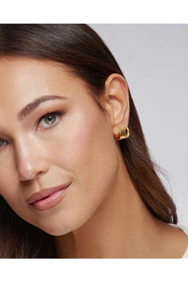 Aurelle Mini Hoop Earrings, Alternate, color, Yellow Gold