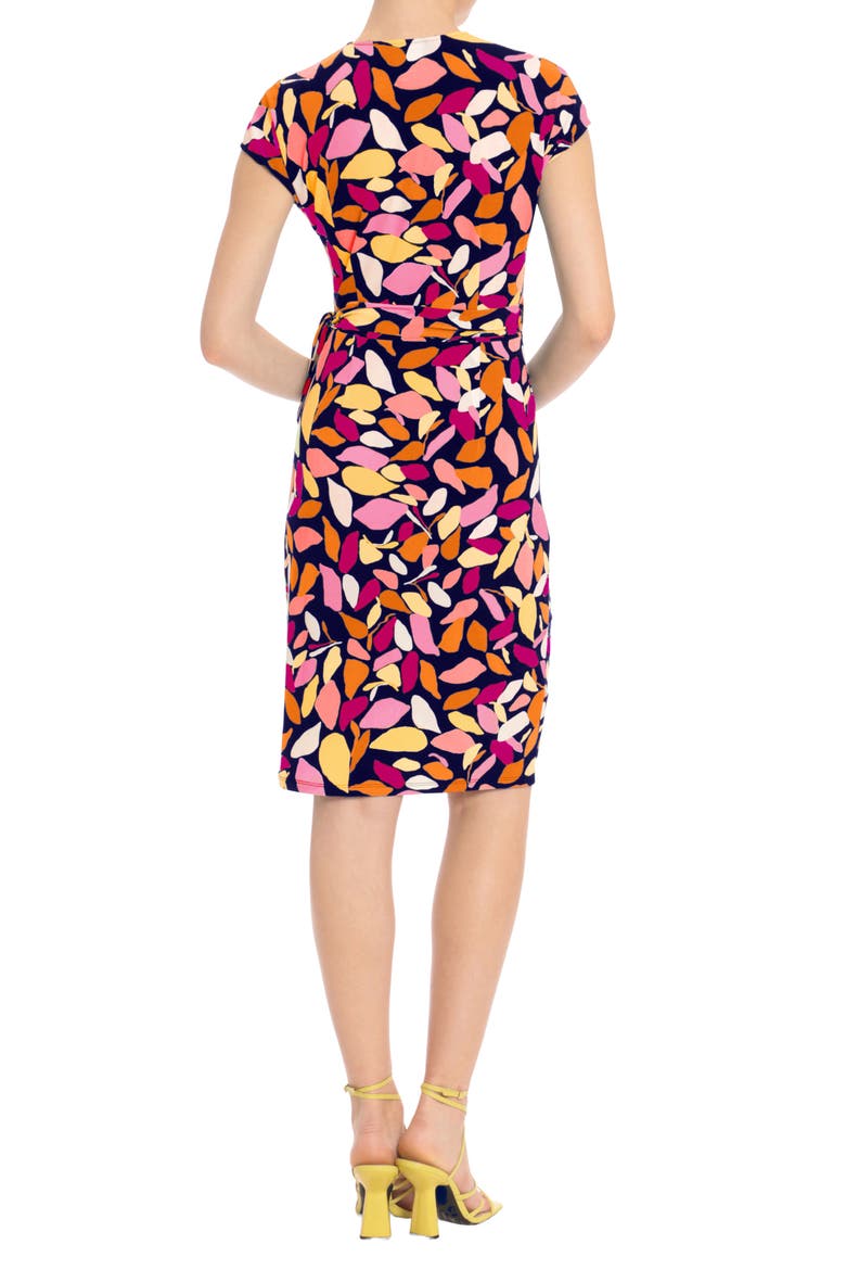 Matte Jersey Wrap Dress, Alternate, color, NAVY/ PINK