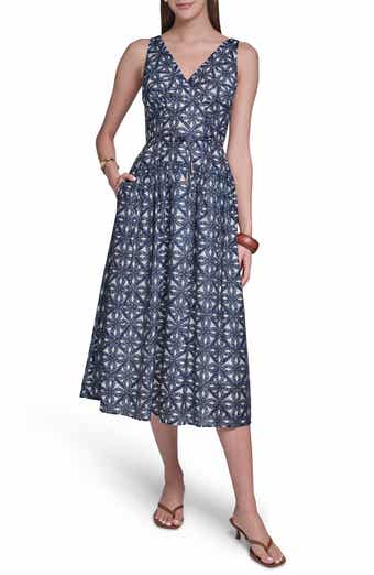 Printed Drop Waist Dress