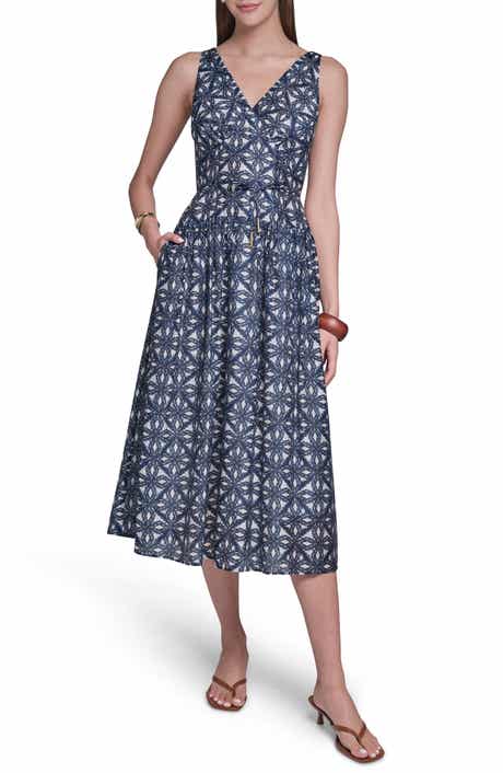 Printed Drop Waist Dress