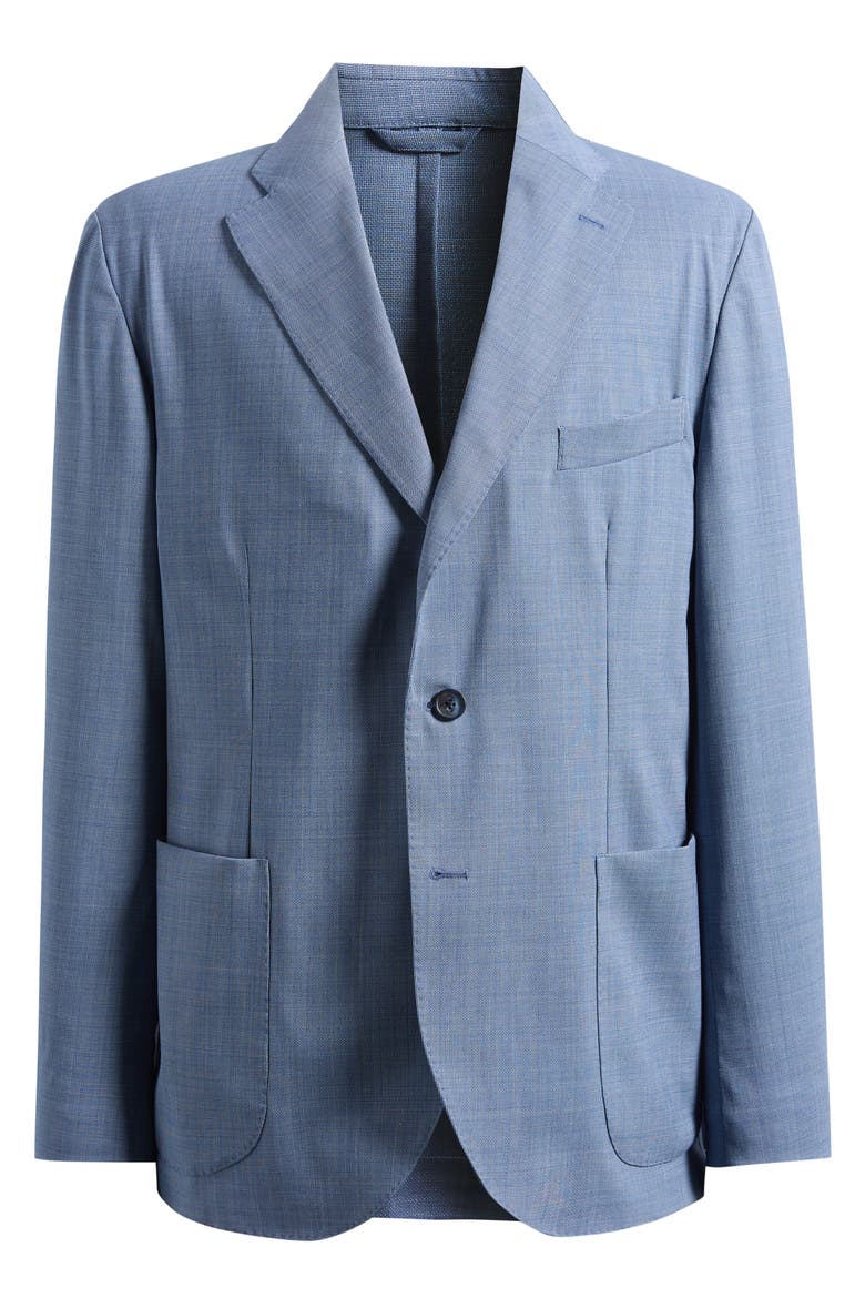 Lana Tailored Fit Hopsack Tech Soft Wool Blend Blazer, Main, color, MEDIUM BLUE