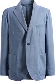 Eton Lana Tailored Fit Hopsack Tech Soft Wool Blend Blazer