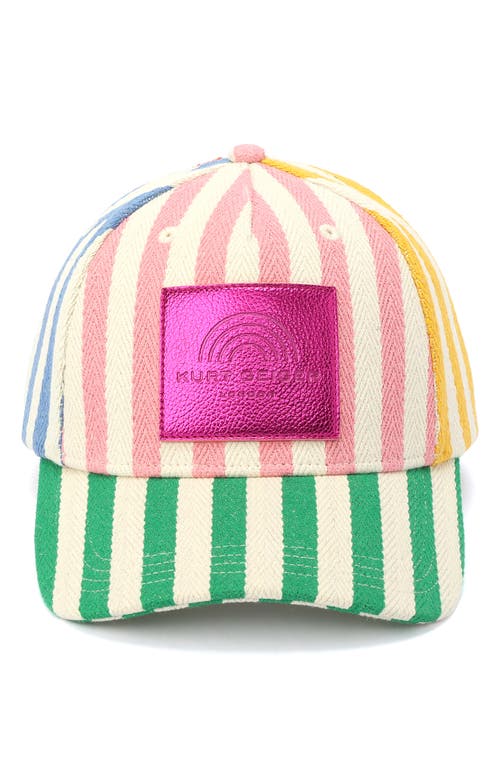 Kurt Geiger London Multicolor Stripe Baseball Hat In Rainbow