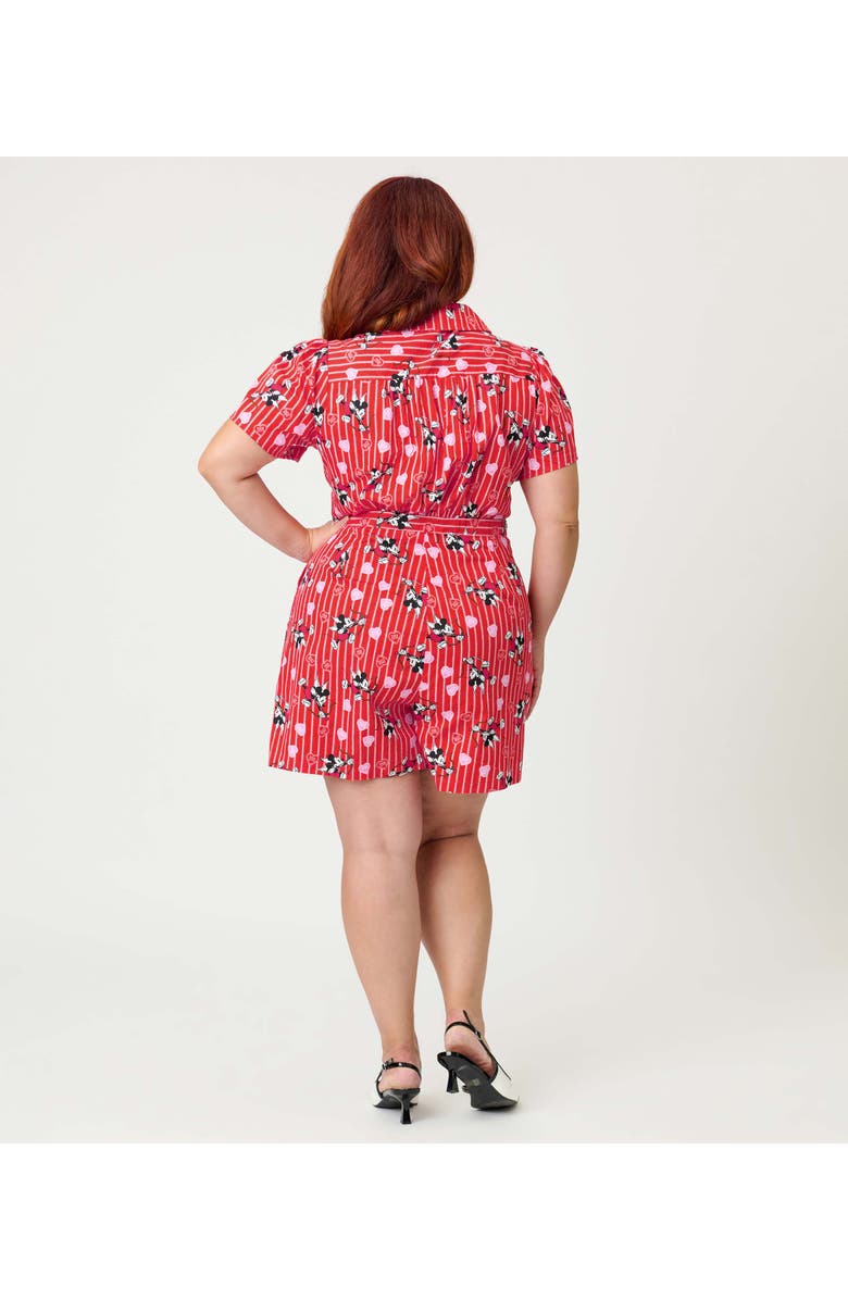 Unique Vintage Plus Size Button Front Romper, Alternate, color, Red & White Stripe