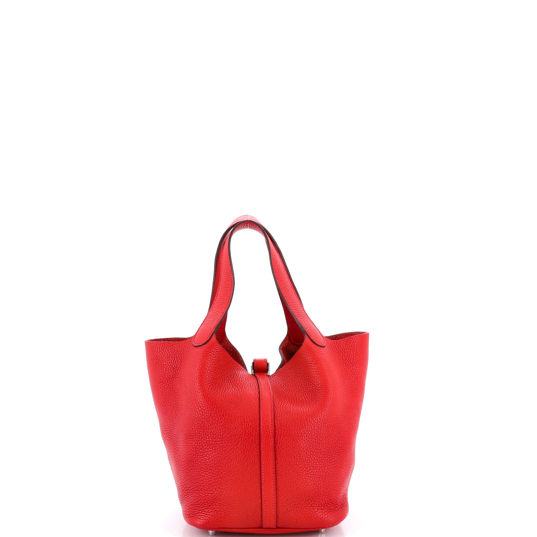 Pre-Owned Hermes Picotin Lock Bag Clemence MM, Alternate, color, Rouge Casaque