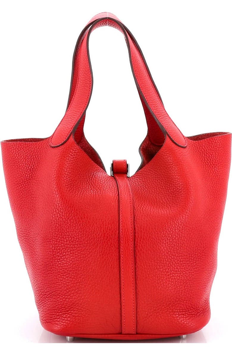 Pre-Owned Hermes Picotin Lock Bag Clemence MM, Alternate, color, Rouge Casaque