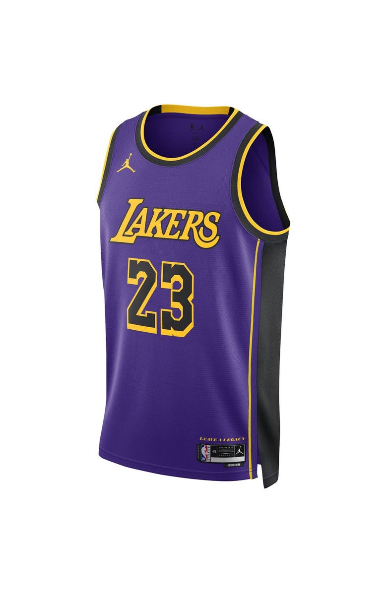 Jordan Brand Unisex Jordan Brand LeBron James Purple Los Angeles Lakers Swingman Jersey - Statement Edition, Alternate, color, 
