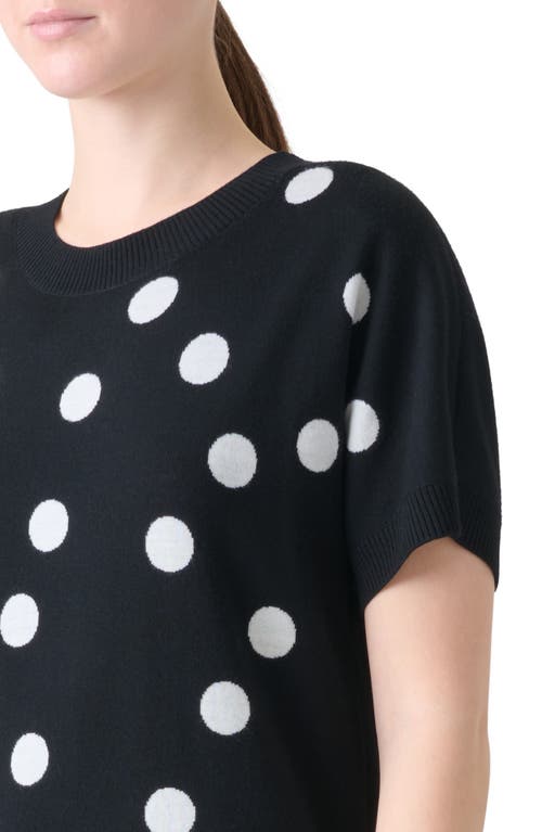 Akris Punto Polka Dot Short Sleeve Wool Sweater