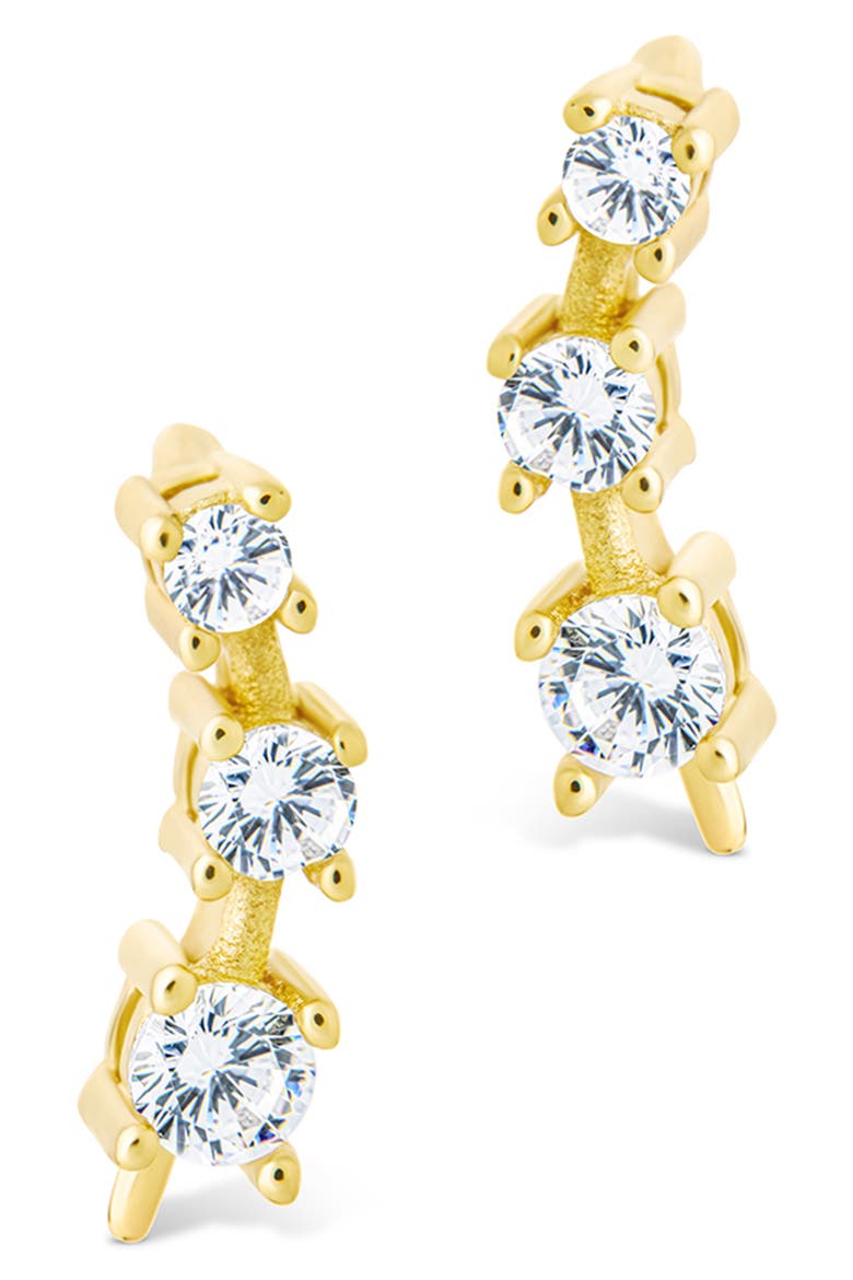 Cubic Zirconia Mini Ear Crawlers, Alternate, color, GOLD