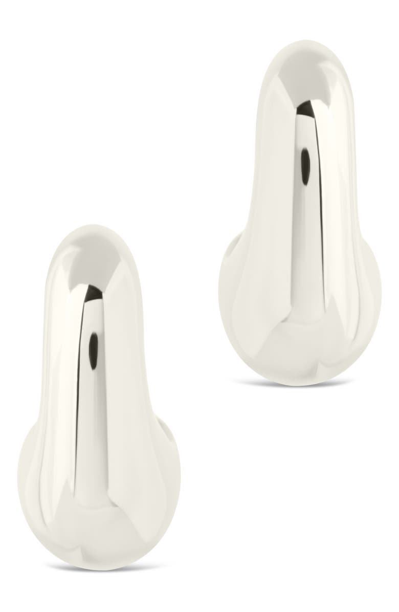 Sterling Forever Demi Chunky Molten Hoop Earrings, Alternate, color, Silver