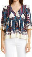 ba&sh Marry Print Peasant Top