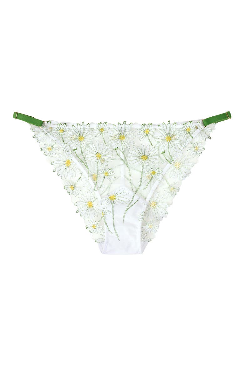 Dance des Fleurs Embroidered Lace Bikini, Main, color, FLORAL GREEN
