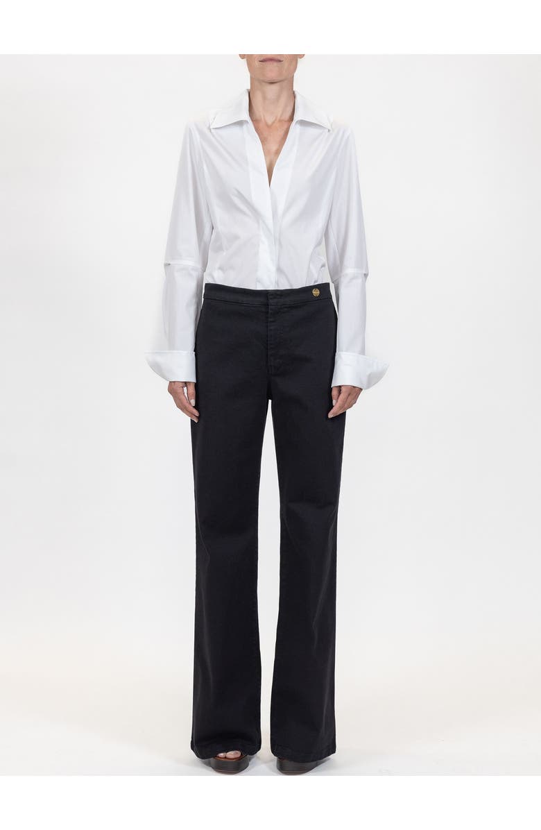 Callas Milano Jane High waist flare pant jeans twill, Alternate, color, Black