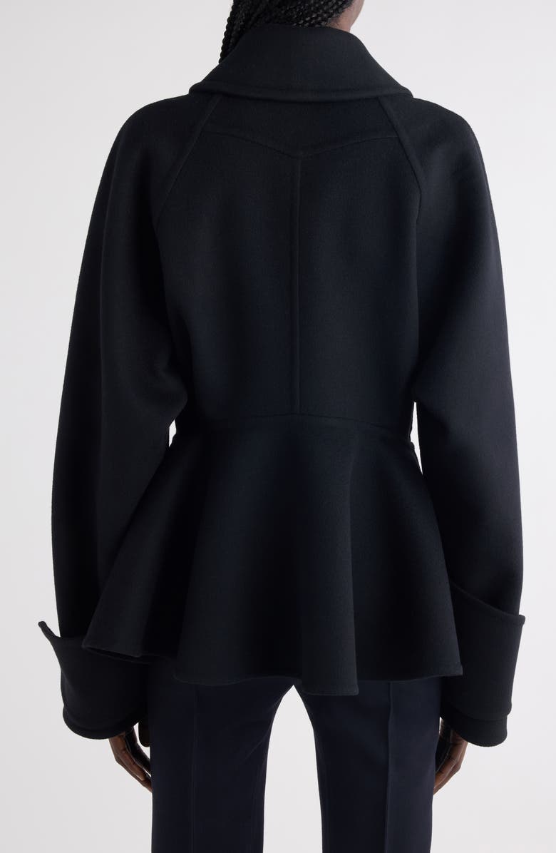 Chloé Double Breasted Wool Peplum Jacket, Alternate, color, Black