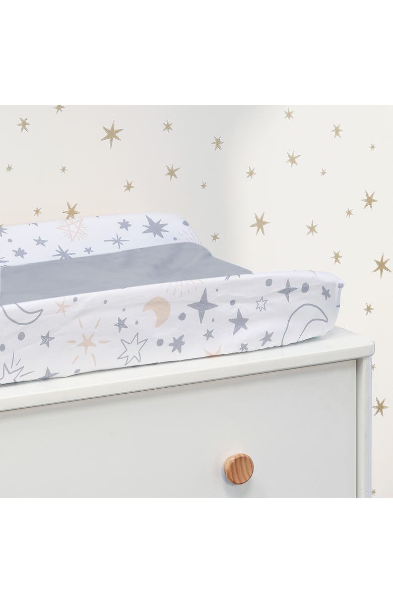 Lambs & Ivy Goodnight Moon Changing Pad Cover - Moons/Stars, Alternate, color, White