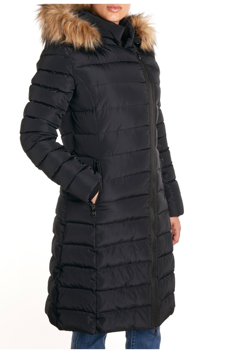 Nanette Lepore Long Faux Fur Hooded Puffer Coat, Main, color,