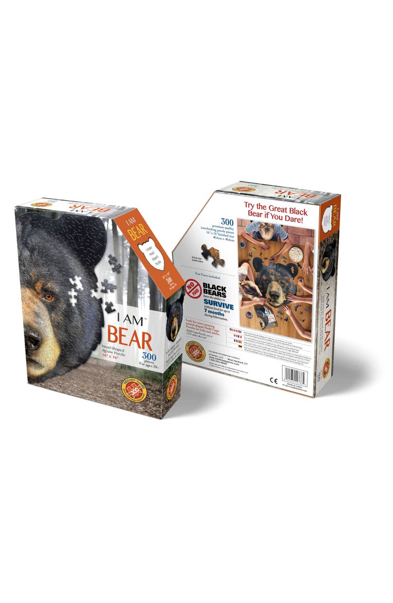 Madd Capp I Am Bear 300 Pieces Animal Shaped Jigsaw Puzzle, Alternate, color, Multicolored