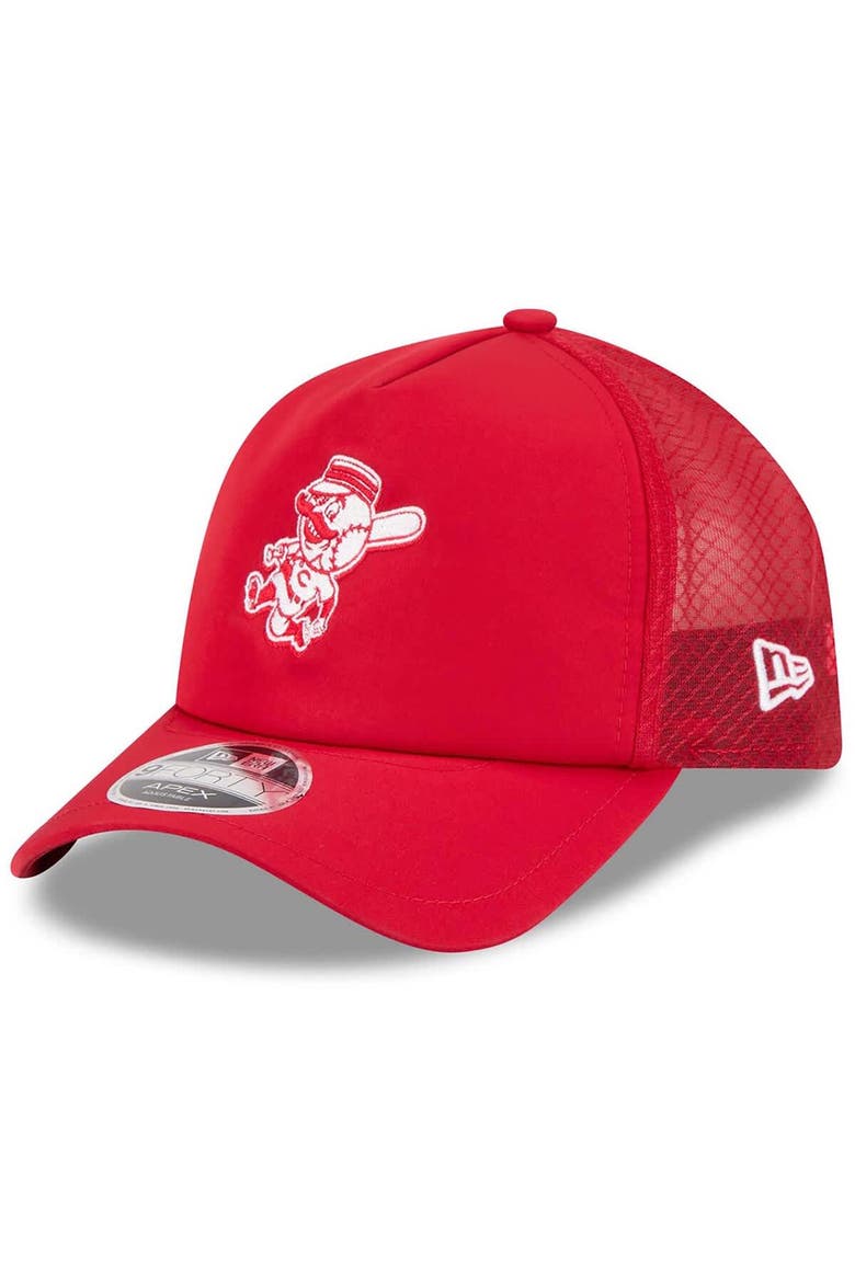 Men's New Era Red Cincinnati Reds 2026 Batting Practice Alternate Apex 9FORTY Adjustable Hat, Main, color, Red