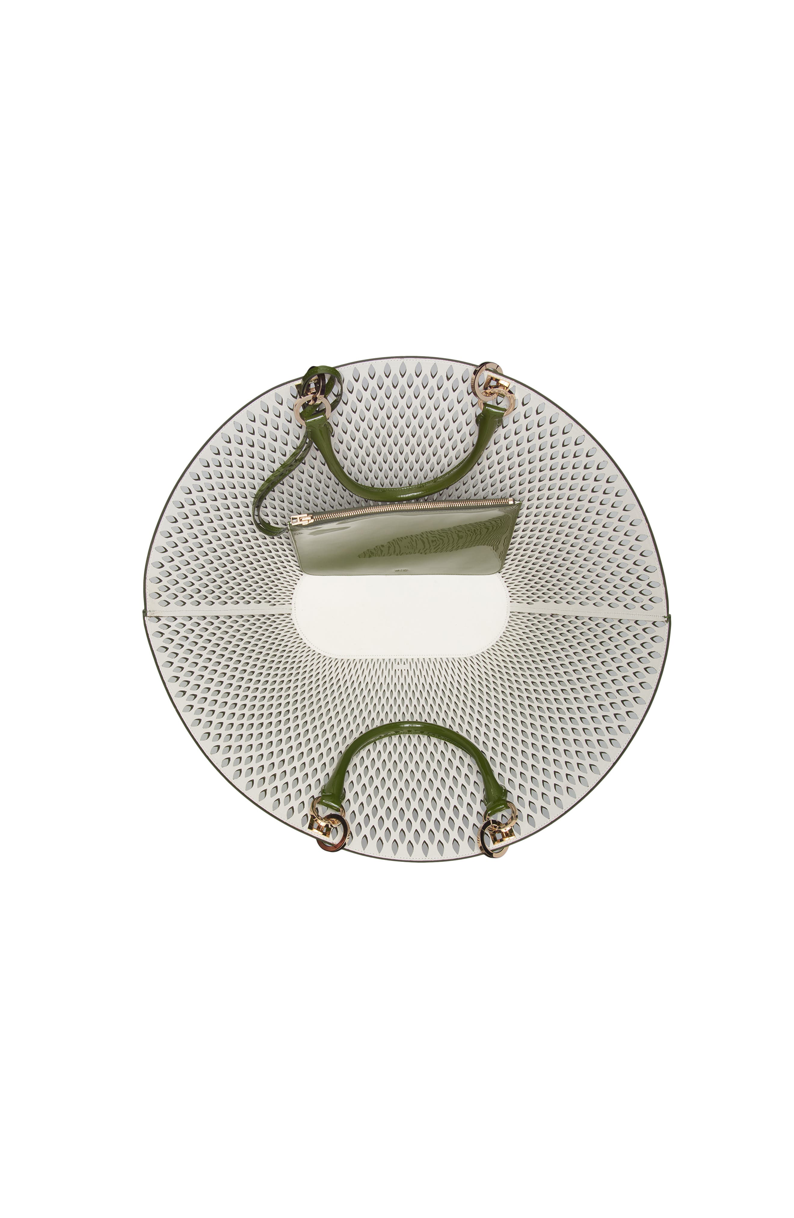 TOM FORD Large Panier Cutout Patent Leather Tote, Alternate, color, Chive