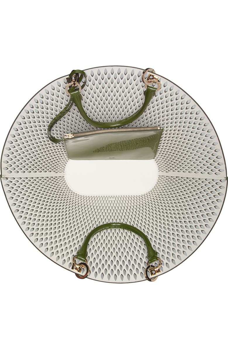 TOM FORD Large Panier Cutout Patent Leather Tote, Alternate, color, Chive