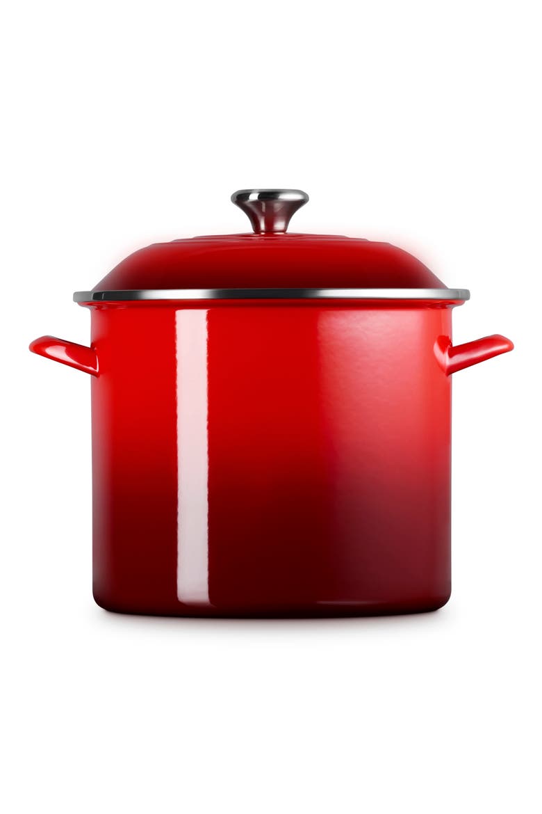 Enameled Stainless Steel Stockpot, Alternate, color, CERISE