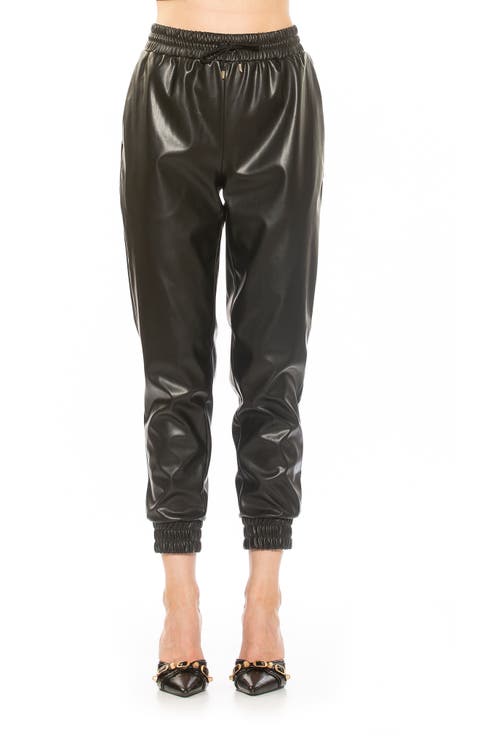 Axel Faux Leather Joggers