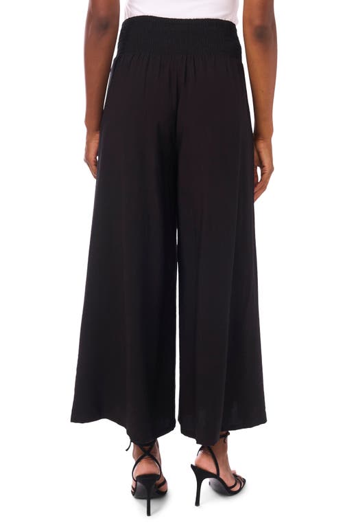 Vince Camuto Smocked Waist Wide Leg Pants In Black